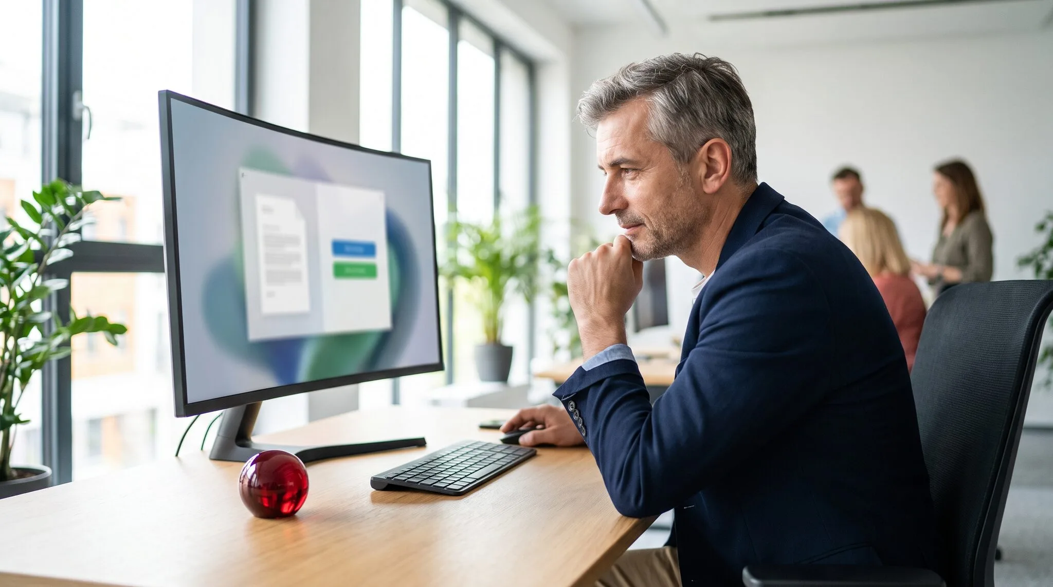 A financial controller approves a task handed over by an AI agent to Action Center