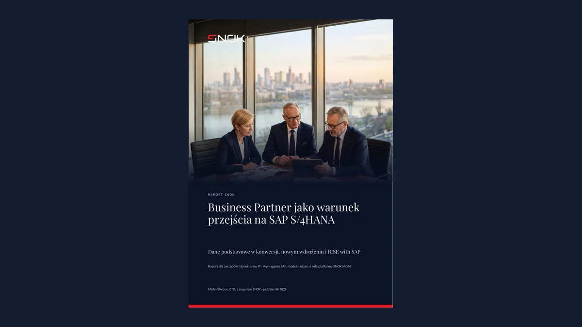 Okładka raportu SNOK Business Partner jako warunek przejścia na SAP S/4HANA